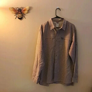 The North Face Brown Checkered Casual Button Down Shirt